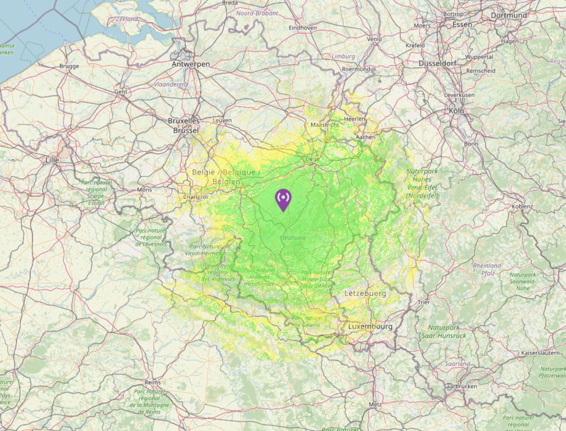 2 m coverage of QTH Heure